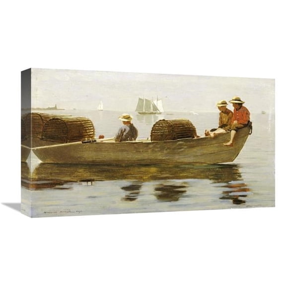Global Gallery  22 in. Three Boys in a Dory Art Print - Winslow Homer