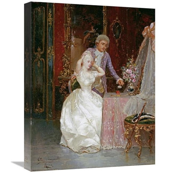 Global Gallery 22 in. in the Boudoir Art Print - Ettore Simonetti