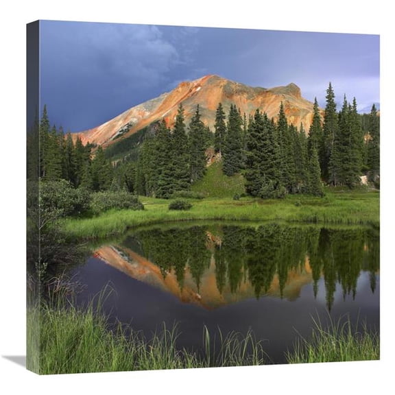 Global Gallery  24 x 24 in. Red Mountain Reflected in Pond - San Juan Mountains - Colorado Art Print - Tim Fitzharris