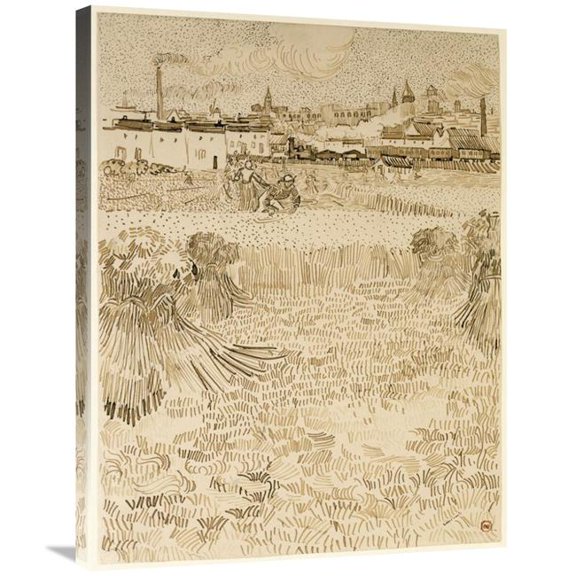 Global Gallery  24 x 32 in. Arles - View from the Wheatfields Art Print - Vincent van Gogh