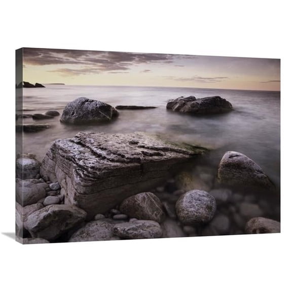 Global Gallery 24 x 32 in. Log Dump Beach - Bruce Peninsula National Park - Ontario - Canada Art Print - Tim Fitzharris