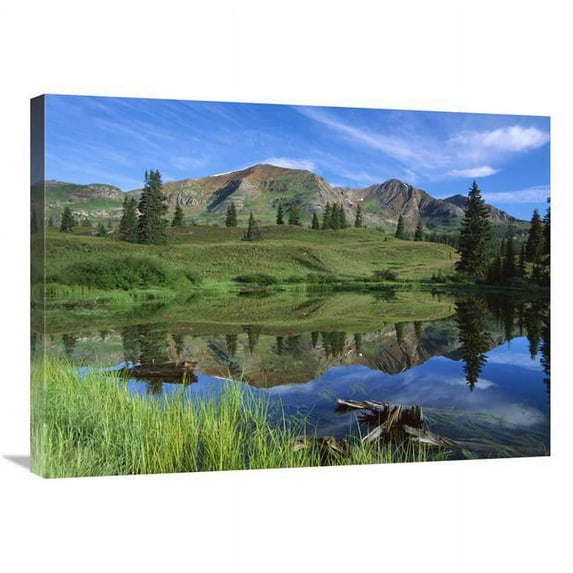 Global Gallery 24 x 32 in. Ruby Peak Reflected in Lake - Raggeds Wilderness - Colorado Art Print - Tim Fitzharris