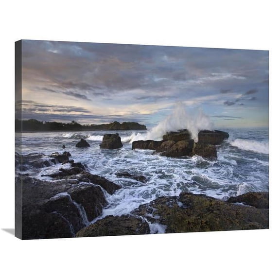 Global Gallery  24 x 32 in. Surf Hitting Rocky Coastline - Pelada Beach - Costa Rica Art Print - Tim Fitzharris