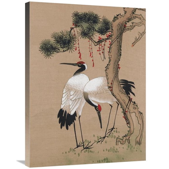 Global Gallery  24 x 32 in. Two Cranes Art Print - Unknown