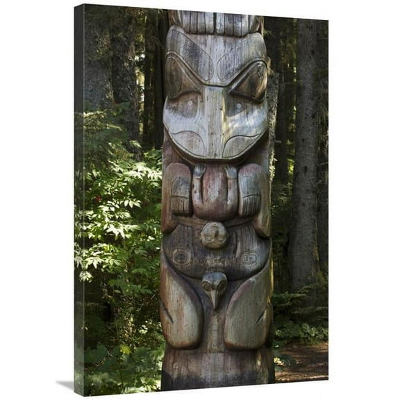 Global Gallery 24 x 36 in. Tlingit Totem Pole - Sitka National Historical Park - Alaska Art Print - Matthias Breiter