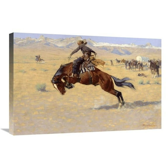Global Gallery  30 in. A Cold Morning on the Range Art Print - Frederic Remington