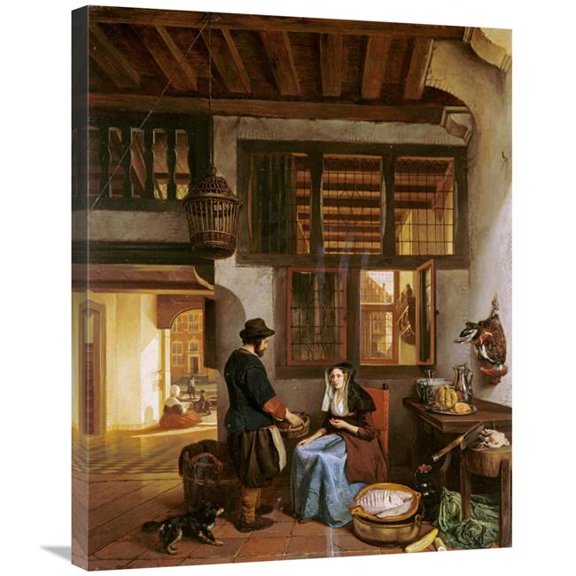 Global Gallery  30 in. A Dutch Interior Art Print - Hubertus Van Hove