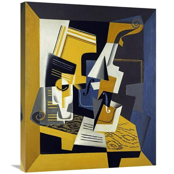 Global Gallery 30 in. A Violin & Glass Art Print - Juan Gris