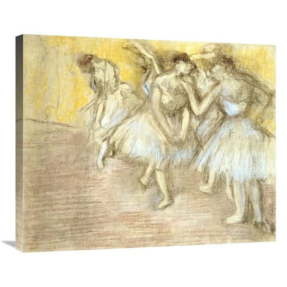 Global Gallery 30 in. Five Dancers on Stage Art Print - Edgar Degas