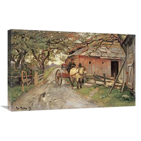 Global Gallery 30 in. Friendly Gossips Art Print - Fritz Thaulow