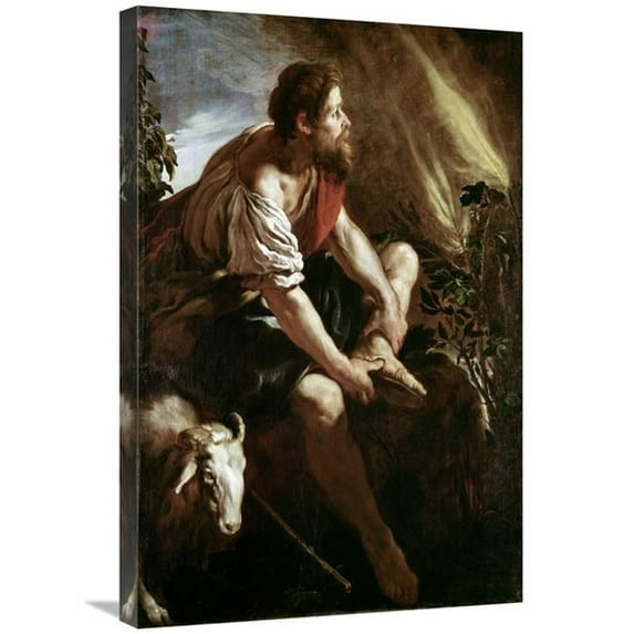 Global Gallery 30 in. Moses Before a Burning Bush Art Print - Domenico Fetti