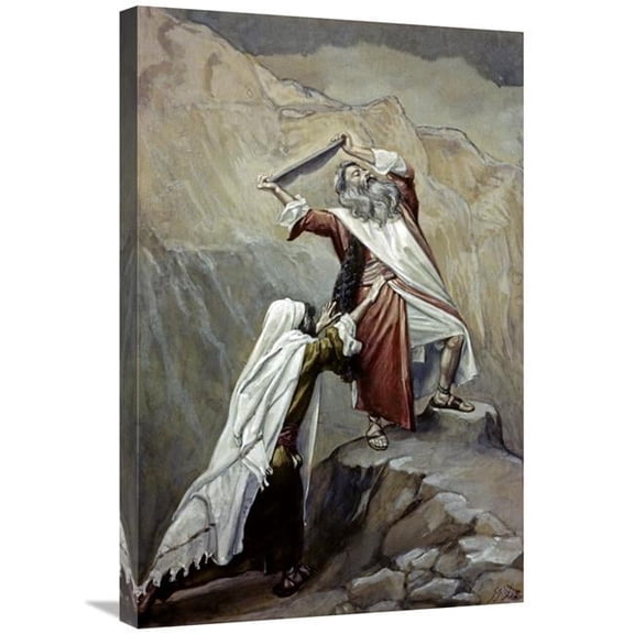 Global Gallery 30 in. Moses Destroys the Tablets of the Ten Commandments Art Print - James Tissot