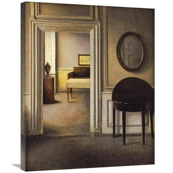 Global Gallery 30 in. The Music Room - 30 Strandgade Art Print - Vilhelm Hammershoi