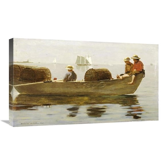 Global Gallery 30 in. Three Boys in a Dory Art Print - Winslow Homer
