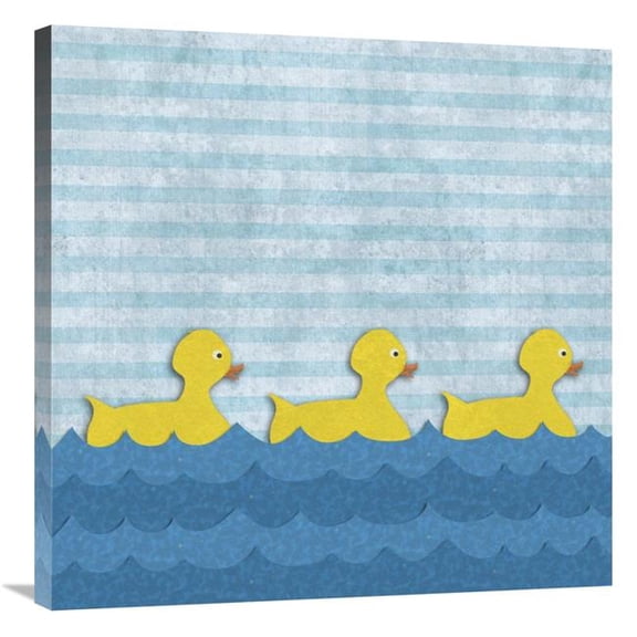 Global Gallery 30 x 30 in. Ducks - Three Baby Ducks Art Print - BG.Studio