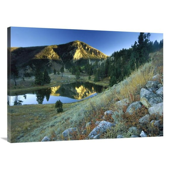 Global Gallery 30 x 40 in. Bunsen Peak - An Ancient Volcano Cone - Reflected in Lake - Near Mammoth - Yellowstone National Park - Wyoming Art Print - Tim Fitzharris
