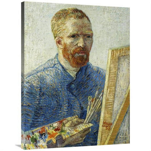 Global Gallery  30 x 40 in. Self Portrait in Front of Easel Art Print - Vincent Van Gogh
