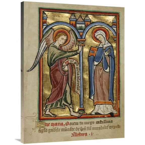 Global Gallery 30 x 40 in. The Annunciation Art Print - Unknown 12th Century English Illuminator