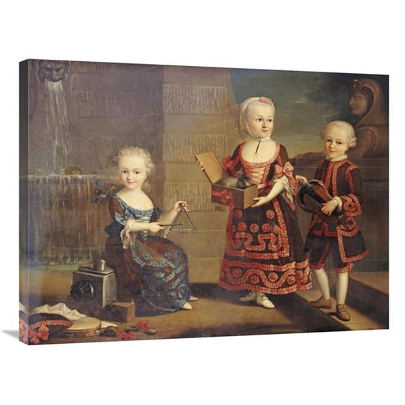 Global Gallery  36 in. A Group Portrait of a Girl Art Print - Francois-Hubert Drouais