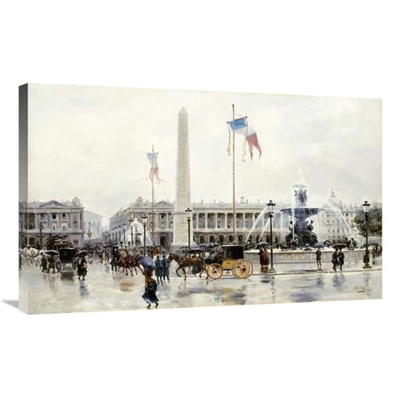 Global Gallery  36 in. A View of the Place De La Concorde - Paris Art Print - Ulpiano Checa Y Sanz
