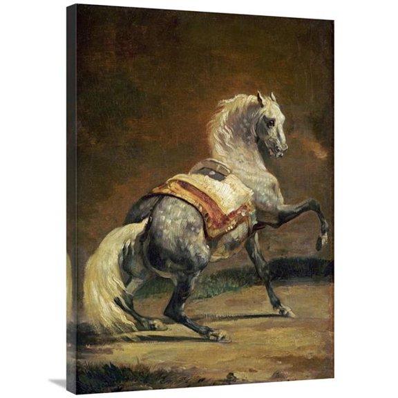 Global Gallery  36 in. Dappled Grey Horse - Reversed Art Print - Theodore Gericault