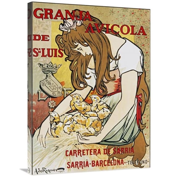 Global Gallery  36 in. Granja Avicola De San Luis Art Print - Alejandro De Riquer