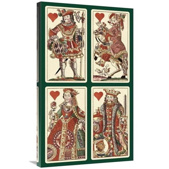 Global Gallery 36 in. Hearts - Bauern Hochzeit Deck Art Print - Andreas Benedictus Gobl