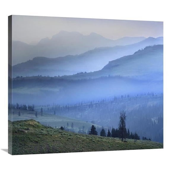 Global Gallery 36 in. Mist Over Absaroka Range, Yellowstone National Park, Wyoming Art Print - Tim Fitzharris