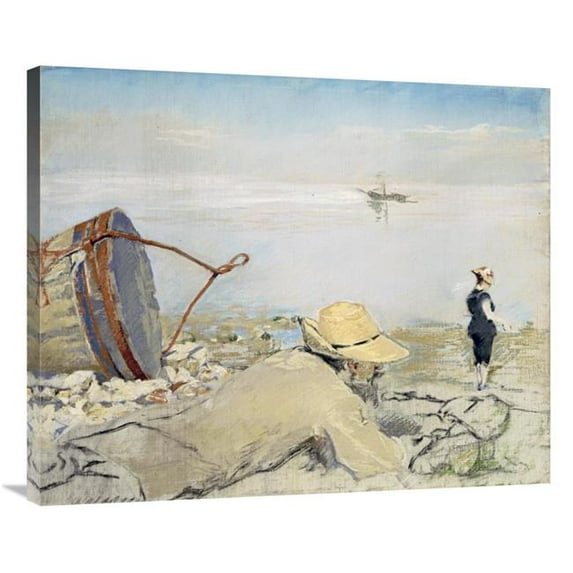 Global Gallery 36 in. On the Shingle - Honfleur Art Print - Eva Gonzales