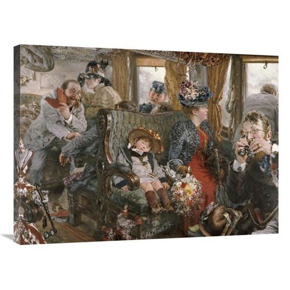 Global Gallery 36 in. On the Train - Observed from Life Art Print - Adolf Von Menzel