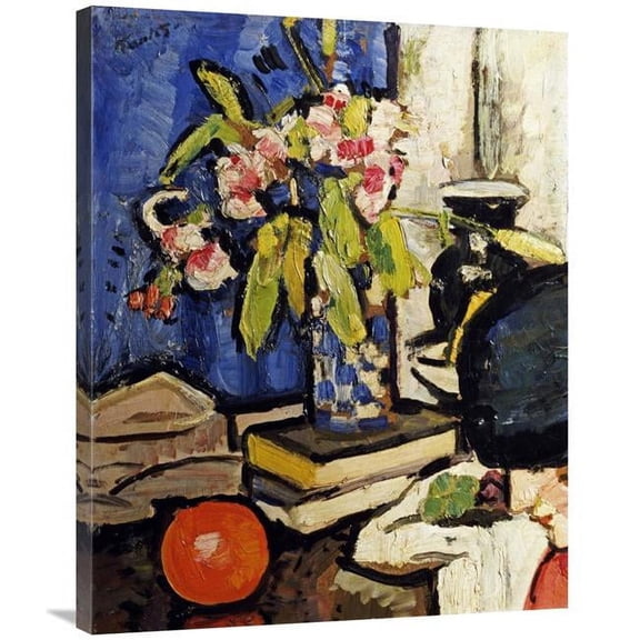 Global Gallery 36 in. The Black Hat Art Print - George Leslie Hunter