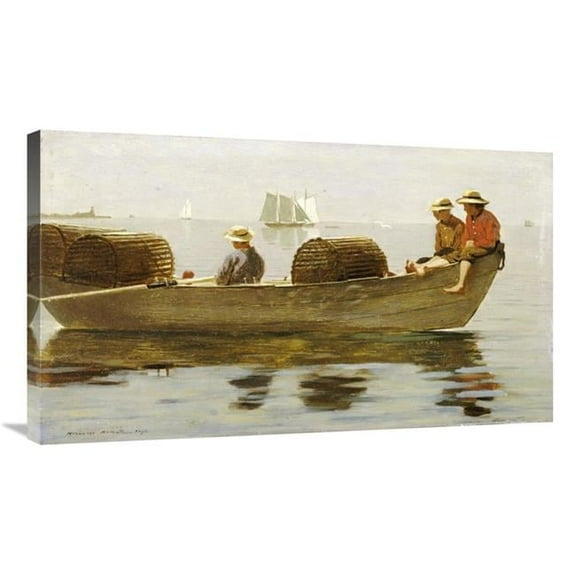 Global Gallery  36 in. Three Boys in a Dory Art Print - Winslow Homer