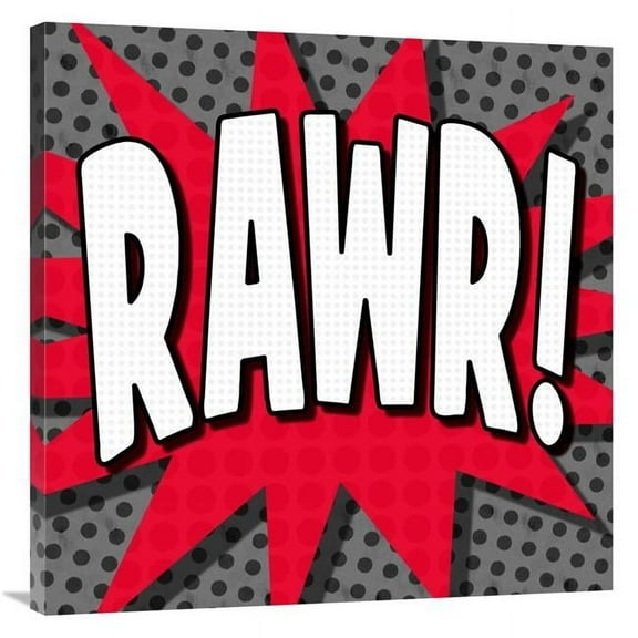 Global Gallery 36 x 36 in. Word Power - Rawr Art Print - BG.Studio