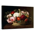 thumbnail image 1 of Global Gallery  40 in. Roses in a Basket on a Ledge Art Print - Johan Laurents Jensen, 1 of 1