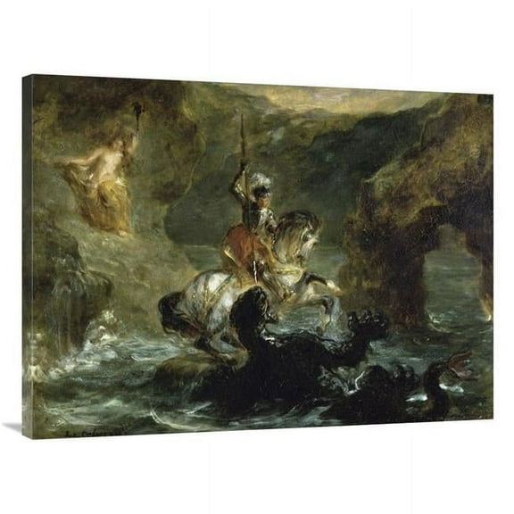 Global Gallery 40 in. St. George Fighting the Dragon Art Print