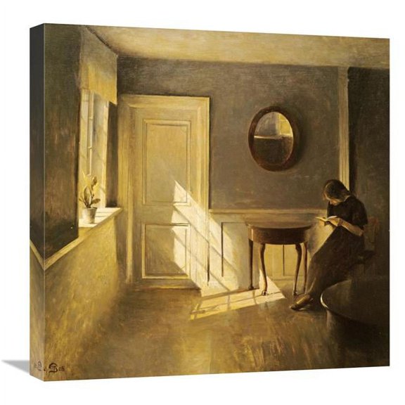 Global Gallery A Girl Reading in an Interior Art Print 22in.