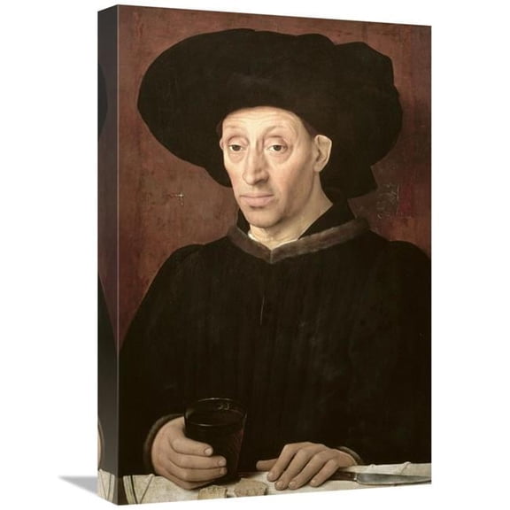 Global Gallery  A Man with a Glass of Wine Art Print - Portugese School - 22in.