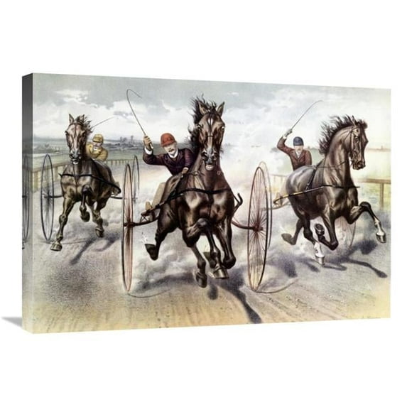 Global Gallery A Race for Blood Art Print - Currier & Ives - 30in.