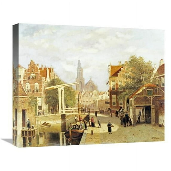 Global Gallery A Street Scene - Amsterdam Art Print - Johannes Frederick Hulk