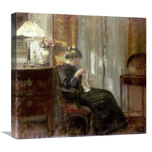 Global Gallery A Woman Sewing in an Interior Art Print 22in.