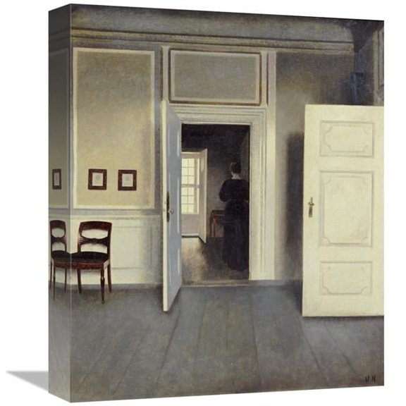 Global Gallery A Woman in an Interior Art Print - Vilhelm Hammershoi - 16in.