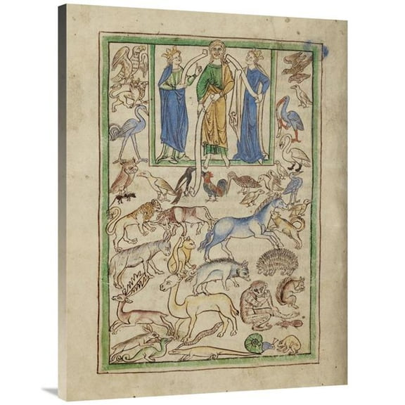 Global Gallery Adam Naming the Animals Art Print - English 13th Century
