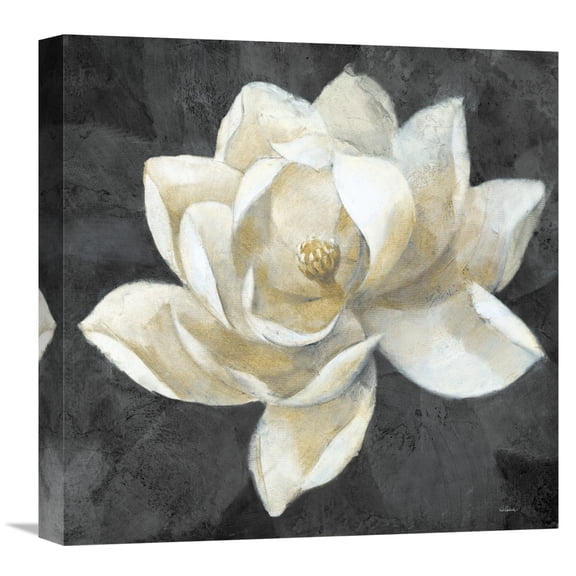 Global Gallery Albena Hristova 'Majestic Magnolia Neutral Sq' Canvas Wall Art