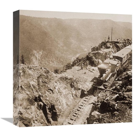Global Gallery American River - California from Green Bluffs - 1866-1869 Art Print - Alfred A. Hart