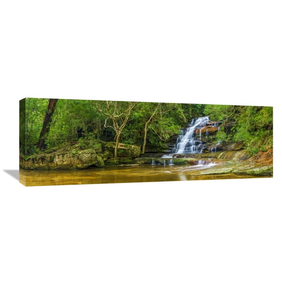 Global Gallery Andrew Aylett,'Upper Somersby Falls, Brisbane Water National Park, Australia' Stretched Canvas Artwork