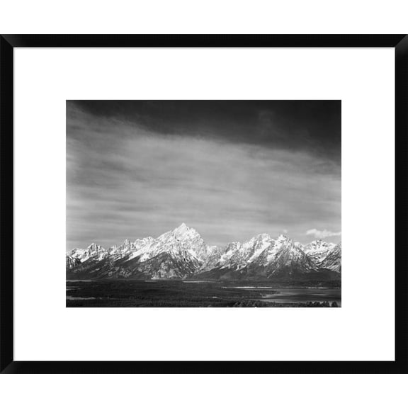 Global Gallery Ansel Adams 'Tetons from Signal Mountain, Grand Teton National Park, Wyoming, 1941' Framed Wall Art
