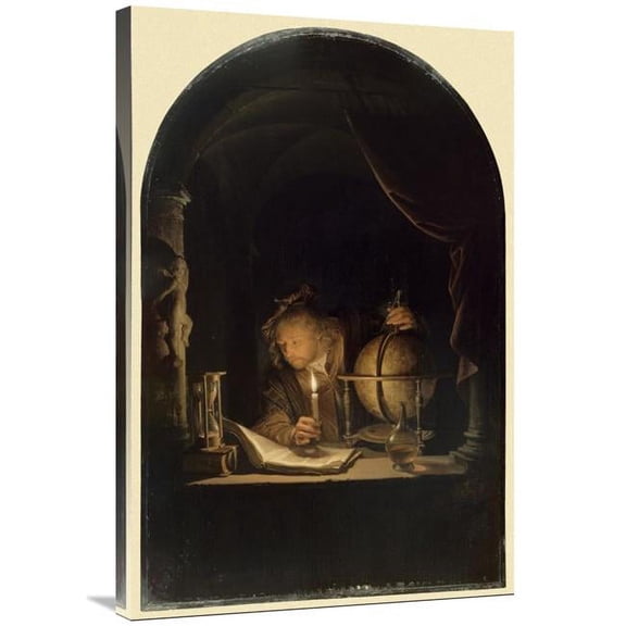 Global Gallery  Astronomer By Candlelight - Late 1650S Art Print - Gerrit Dou