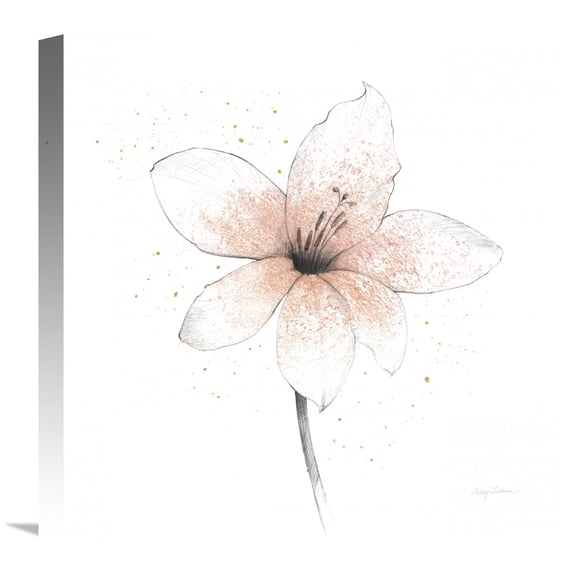 Global Gallery Avery Tillmon 'Coral Graphite Flower II' Canvas Wall Art