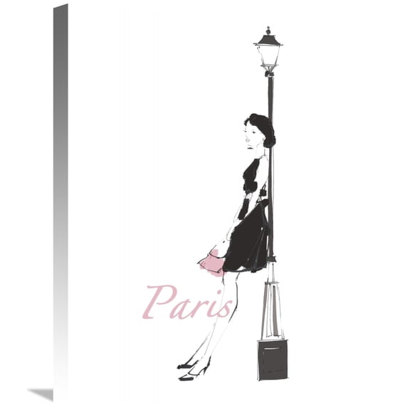 Global Gallery Avery Tillmon 'French Chic III Pink on White' Canvas Wall Art