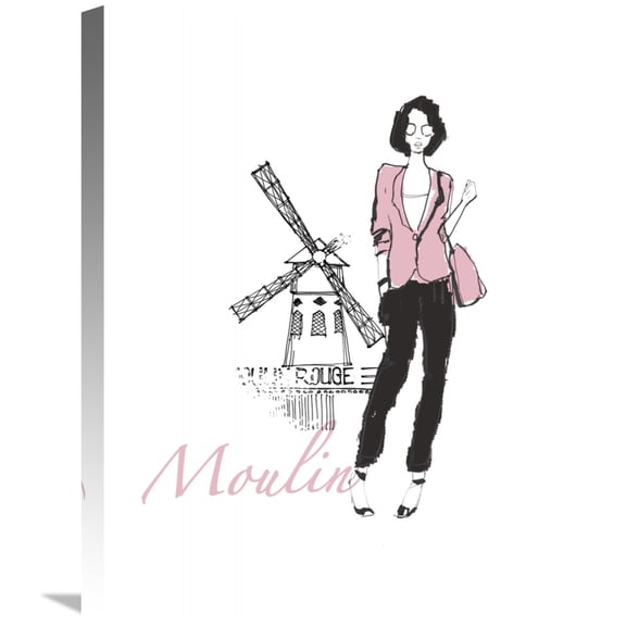 Global Gallery Avery Tillmon 'French Chic IV Pink on White' Canvas Wall Art